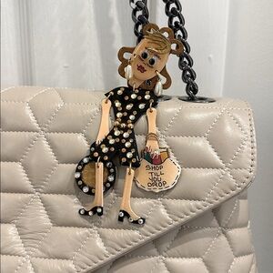 Elegant Black and Gold Fashionista Brooch/ bag charm! Brooch only